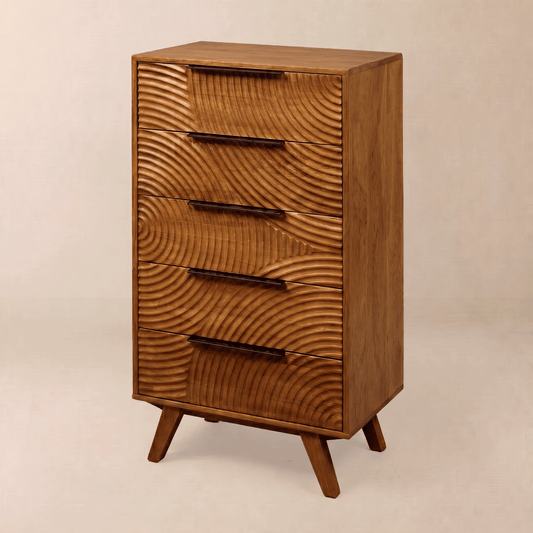 WoodSpire Harmony Solid Wood Dresser with 5 Drawers
