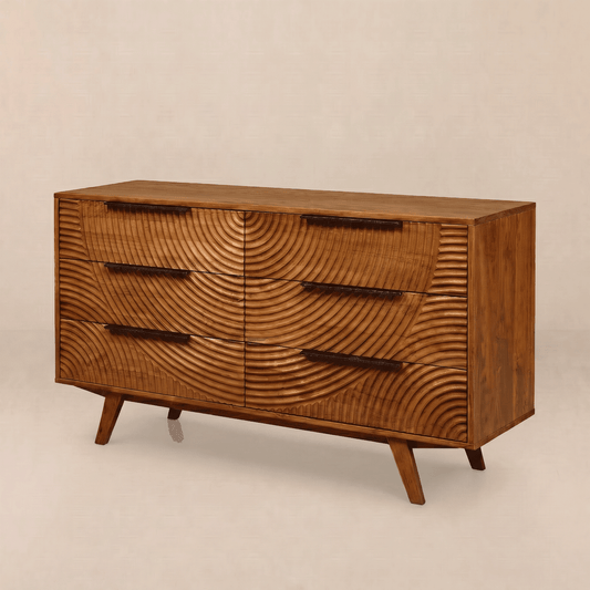 WoodSpire Harmony Solid Wood Dresser with 6 Drawers