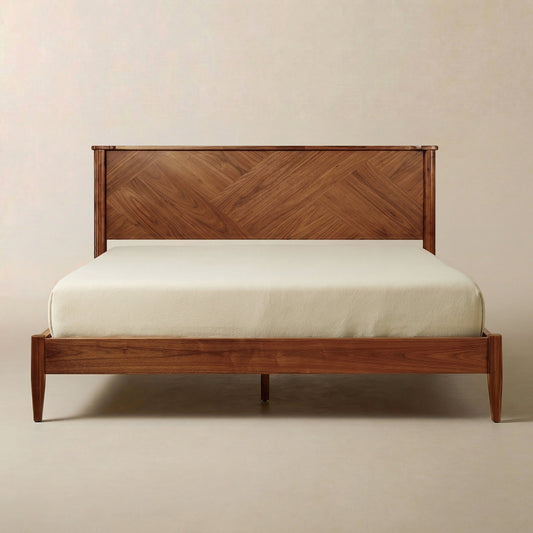WoodSpire Panthera Solid Wood Bed Frame With Headboard