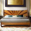Rorns Sunset Platform Bed Frame With Headboard for Ultimate Bedroom Style