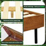 Acacia Solid Wood Bed Frame - Alander Deluxe Platform Bed