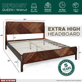 Rorns Bifrost Platform Bed Frame With Headboard for Modern Bedrooms