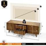 Megsu Bosk Wood Fluted TV Stand
