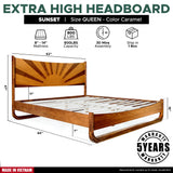 Rorns Sunset Platform Bed Frame With Headboard for Ultimate Bedroom Style