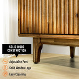 Megsu Bosk Wood Fluted TV Stand