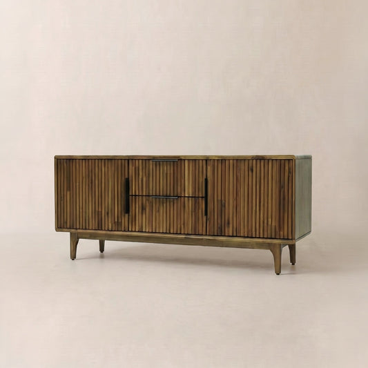 WoodSpire Bosk Wood Fluted TV Stand