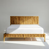 Megsu Bosk Acacia Wood Bed Frame with Headboard