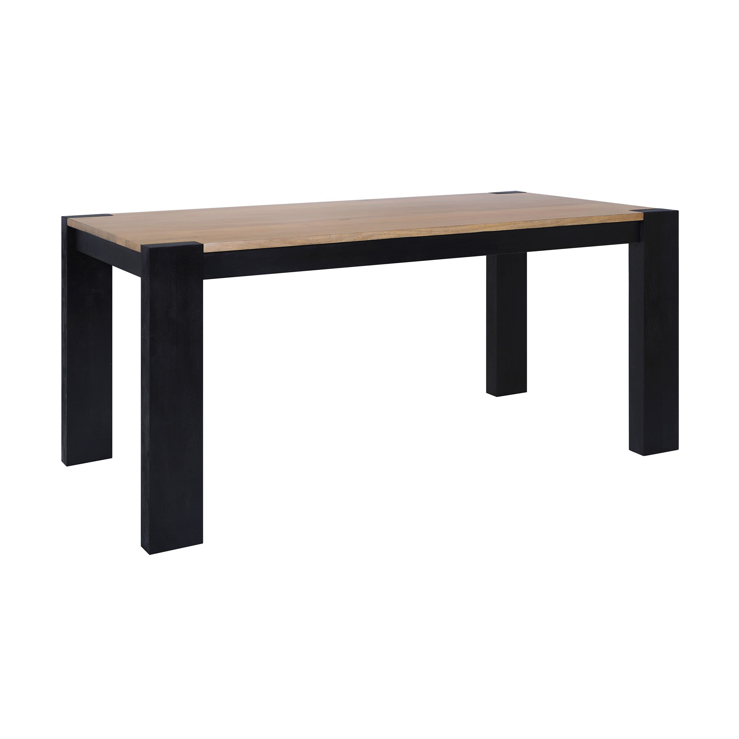 Axis Modern 2-Tone Solid Wood Dining Table, Sunshine-Black