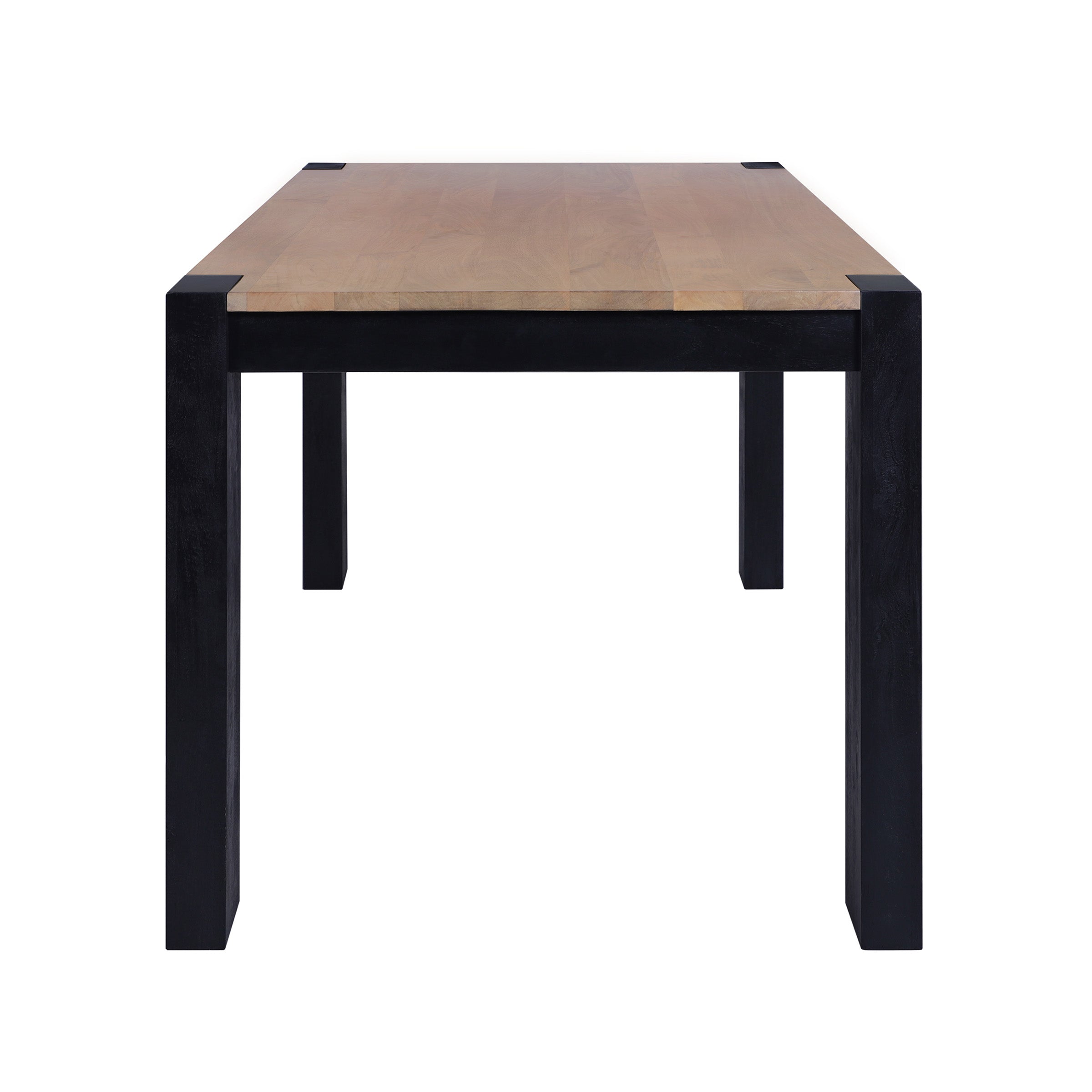 Axis Modern 2-Tone Solid Wood Dining Table, Sunshine-Black