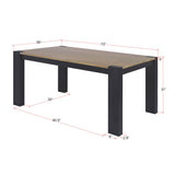 Axis Modern 2-Tone Solid Wood Dining Table, Sunshine-Black