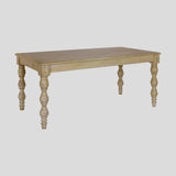 French Country 72" Rectangular Dining Table, Natural-Rustic White