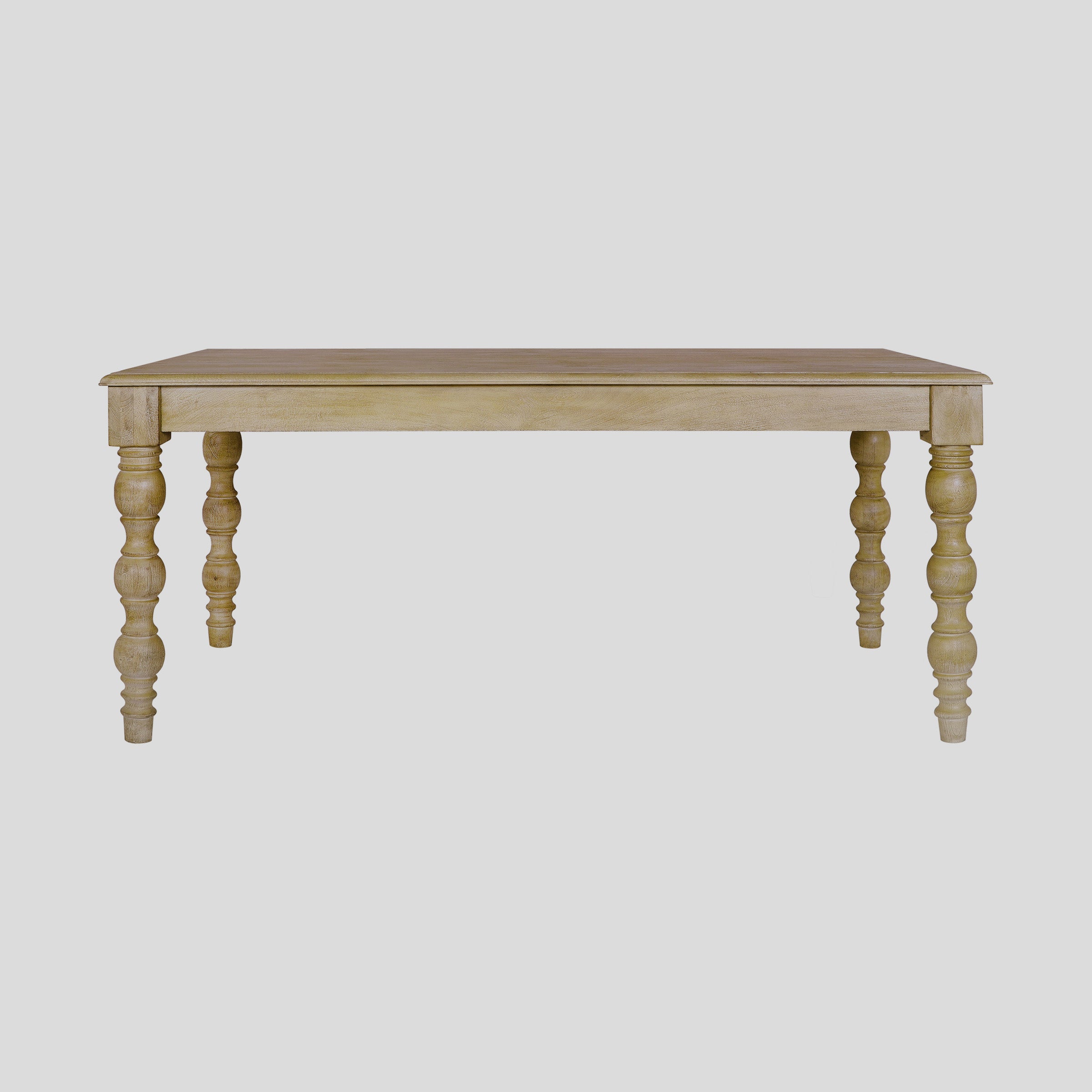 French Country 72" Rectangular Dining Table, Natural-Rustic White