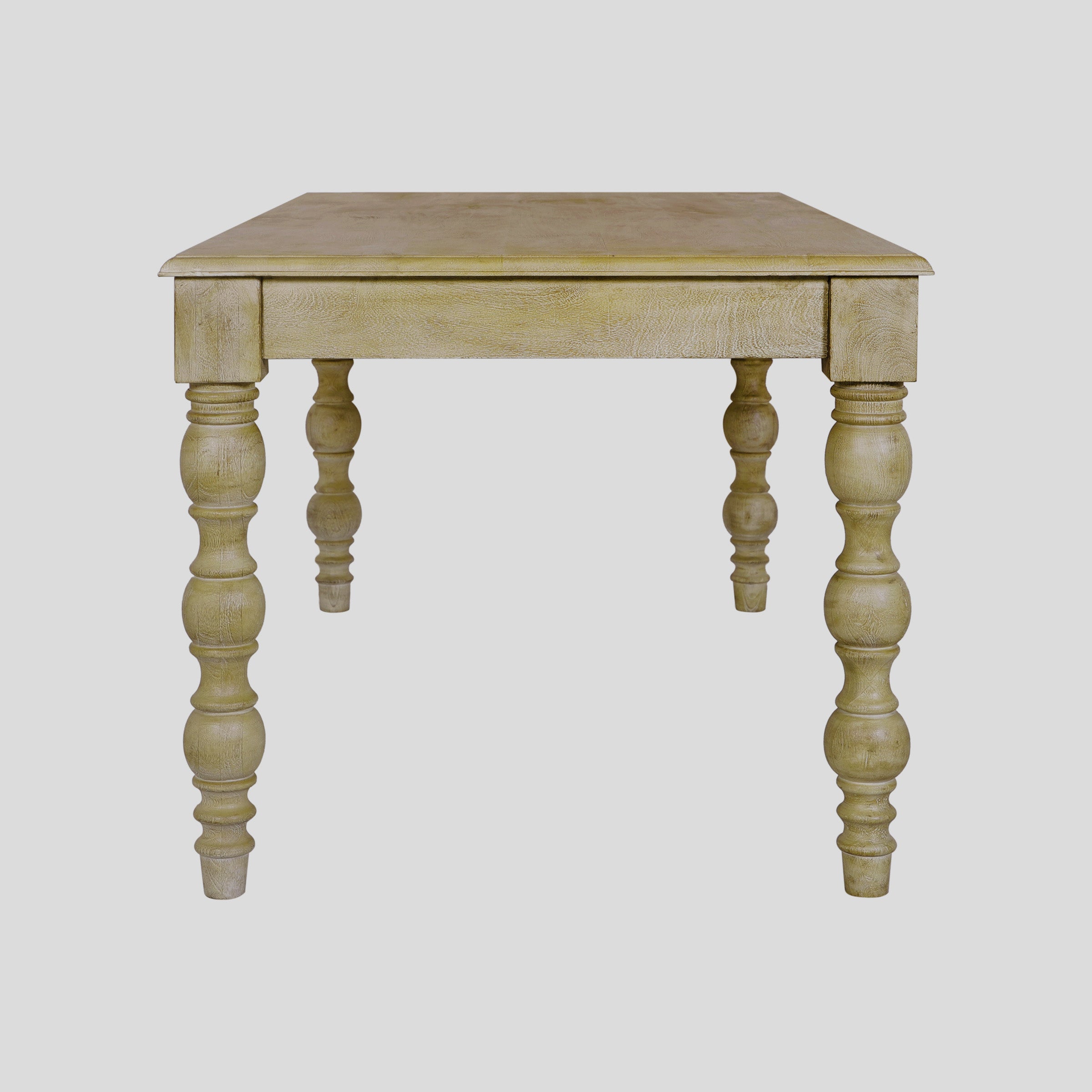 French Country 84" Rectangular Dining Table, Natural-Rustic White