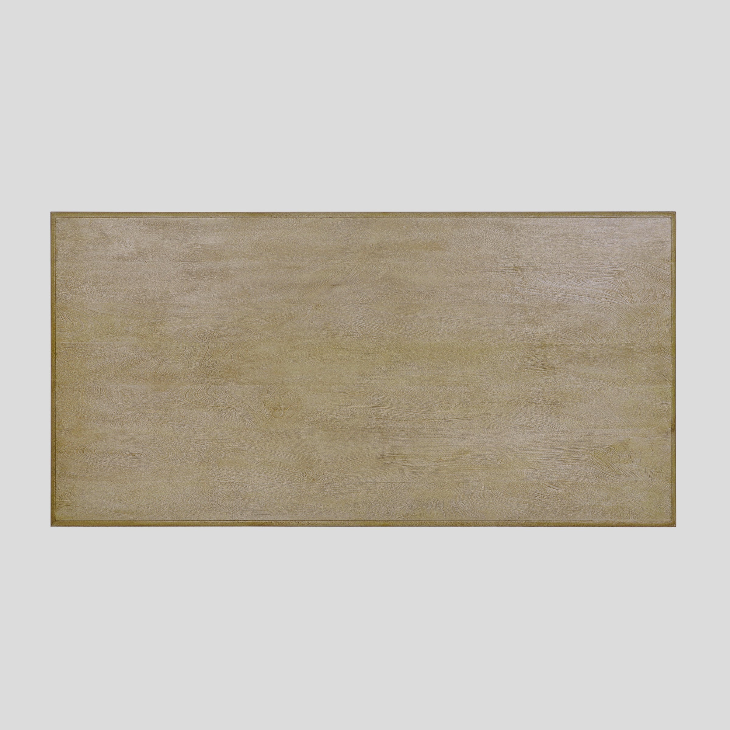 French Country 72" Rectangular Dining Table, Natural-Rustic White