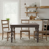 French Country 48" Square Dining Table, Coffee Brown