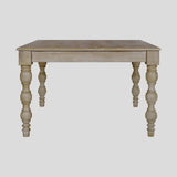 French Country 48" Square Dining Table, Natural-Rustic White