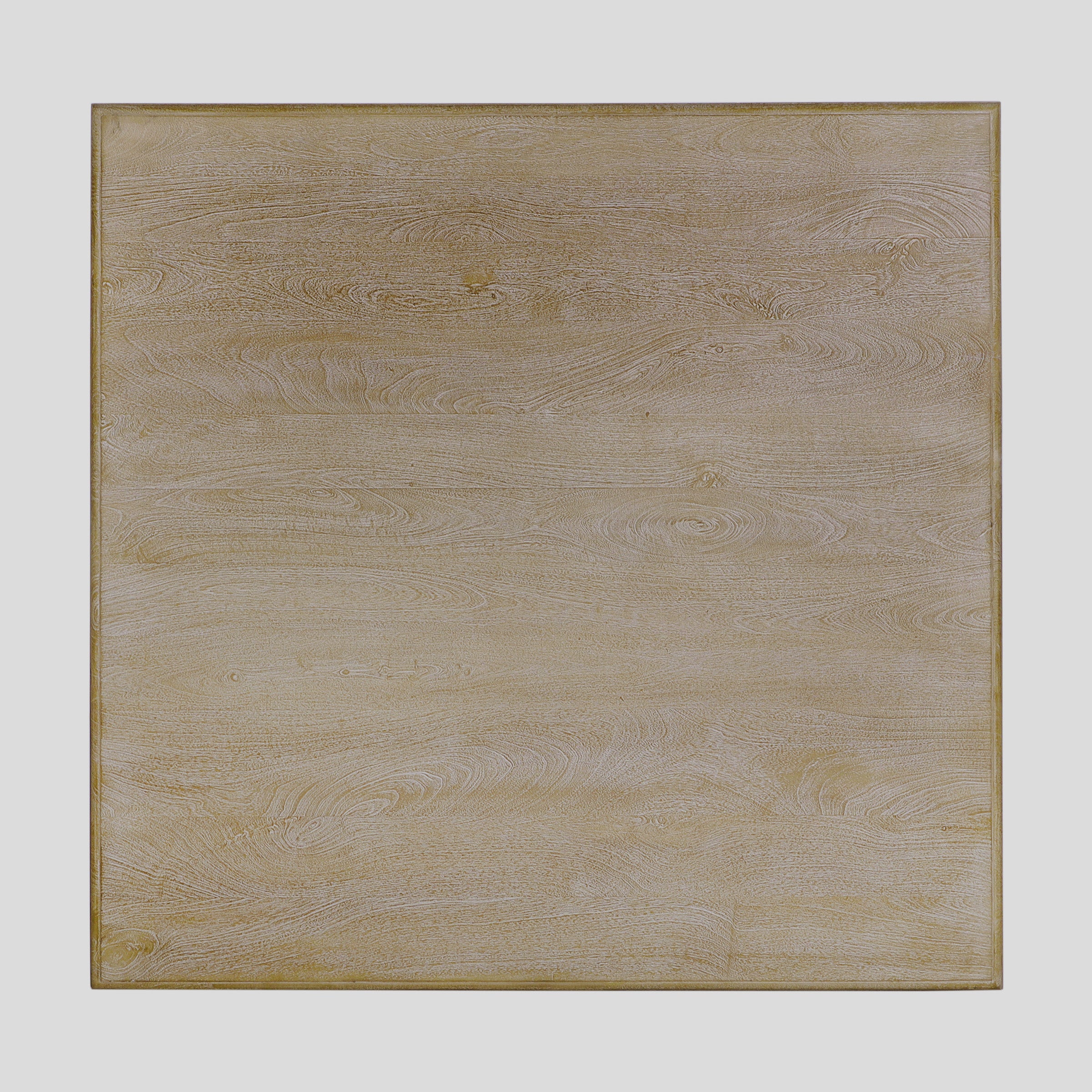 French Country 48" Square Dining Table, Natural-Rustic White