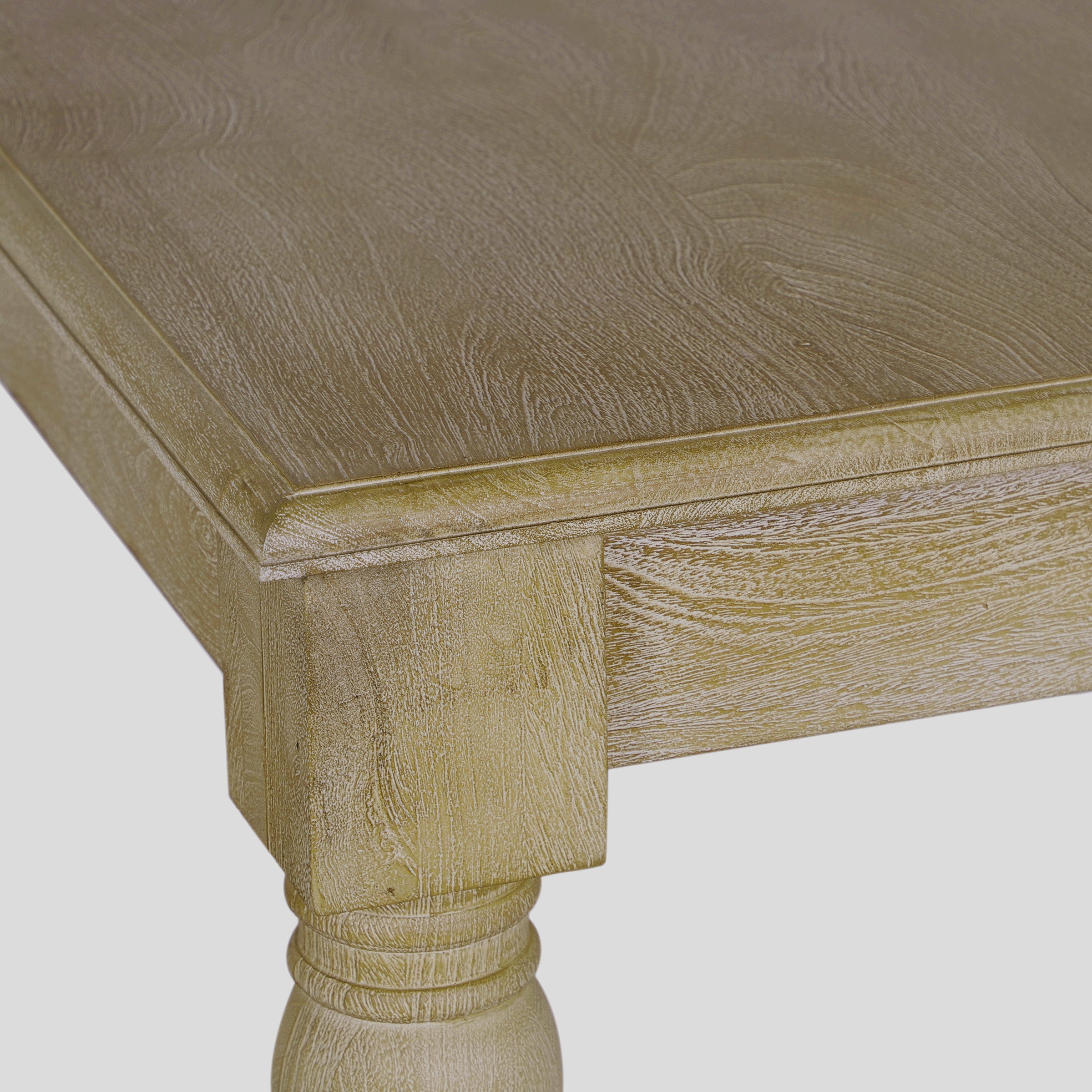 French Country 48" Square Dining Table, Natural-Rustic White