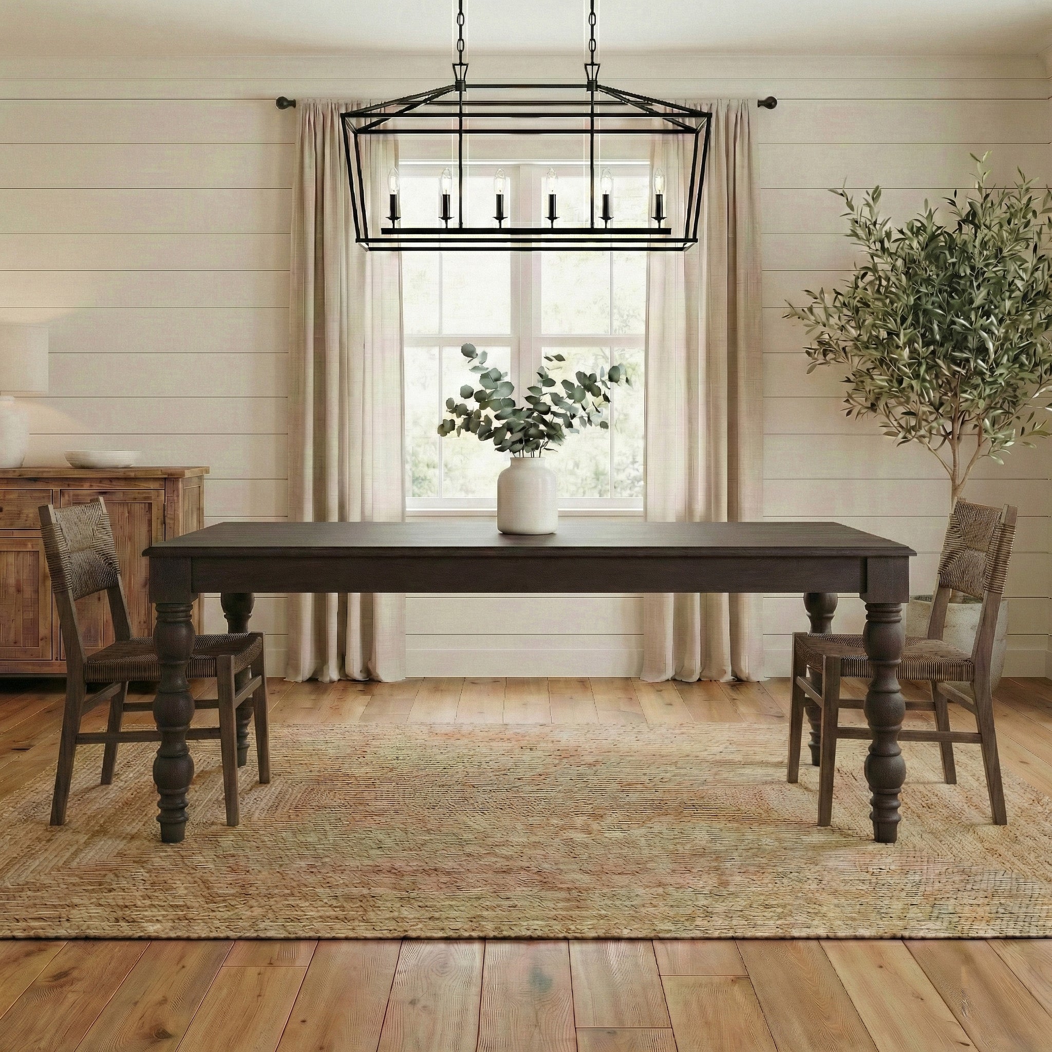 French Country 72" Rectangular Dining Table, Coffee Brown