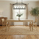 French Country 84" Rectangular Dining Table, Natural-Rustic White
