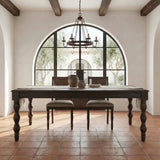 French Country 84" Rectangular Dining Table, Coffee Brown