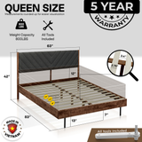 Acacia Astoria Upholstered Solid Wood Bed Frame for Elegant Bedrooms
