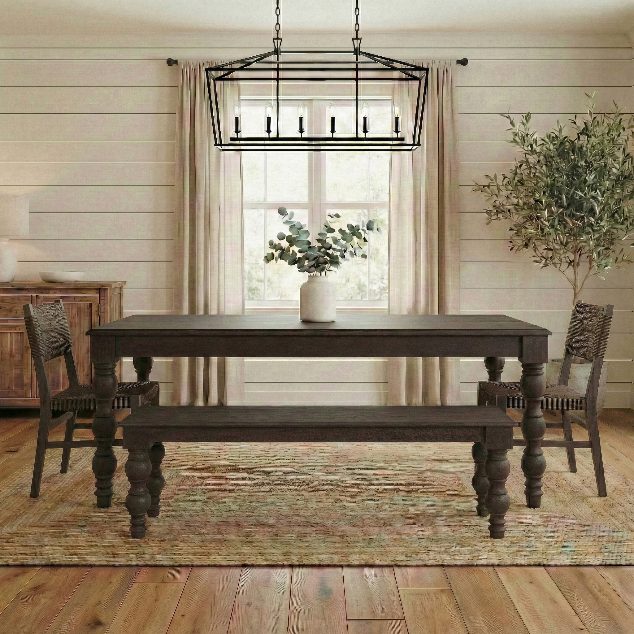 French Country 72" Rectangular Dining Table, Coffee Brown