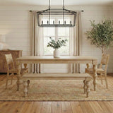 French Country 84" Rectangular Dining Table, Natural-Rustic White