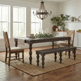 French Country 84" Rectangular Dining Table, Coffee Brown