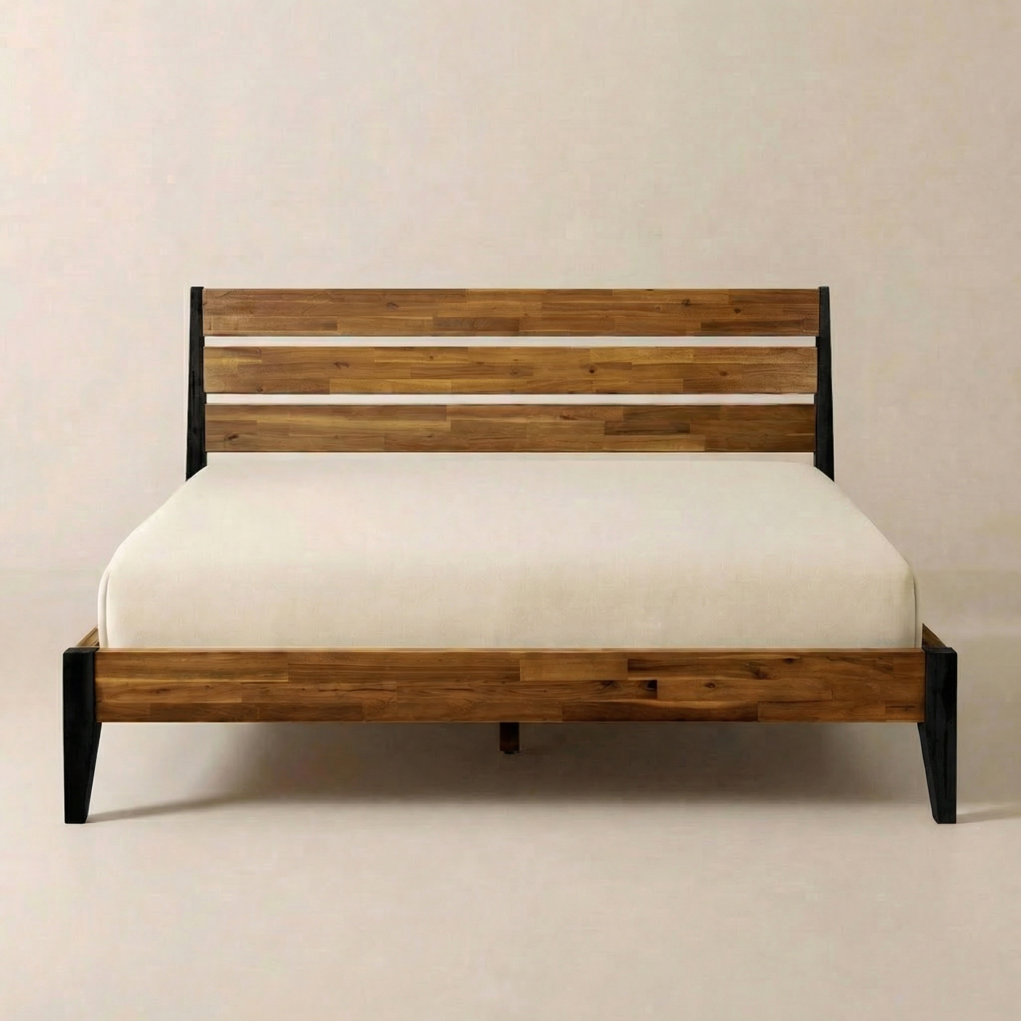 [Buy 1 Get 1] WoodSpire Emery Solid Wood Bed Frame & Nightstand