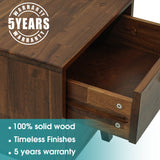 Acacia Silvia 2-Drawer Solid Wood Nightstand for Modern Bedrooms
