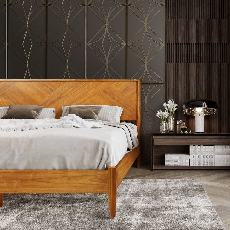 Rorns Panthera Platform Bed Frame With Headboard for Ultimate Comfort