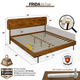 Frida Deluxe Solid Wood Bed Frame - Premium Quality Craftsmanship and Timeless Elegance