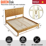Megsu Bosk Acacia Wood Bed Frame with Headboard