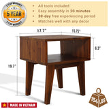 Acacia Serena Solid Wood Nightstand - Elegant and Durable Bedside Storage