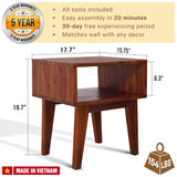 Acacia Serena Solid Wood Nightstand - Elegant and Durable Bedside Storage