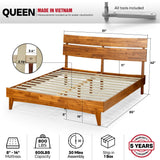 Acacia Solid Wood Bed Frame - Aurora Style for a Stylish Bedroom