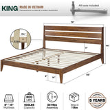 Acacia Emery Solid Wood Bed Frame - Stylish and Durable Acacia Wood Design for Your Bedroom