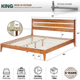 Acacia Emery Solid Wood Bed Frame - Stylish and Durable Acacia Wood Design for Your Bedroom