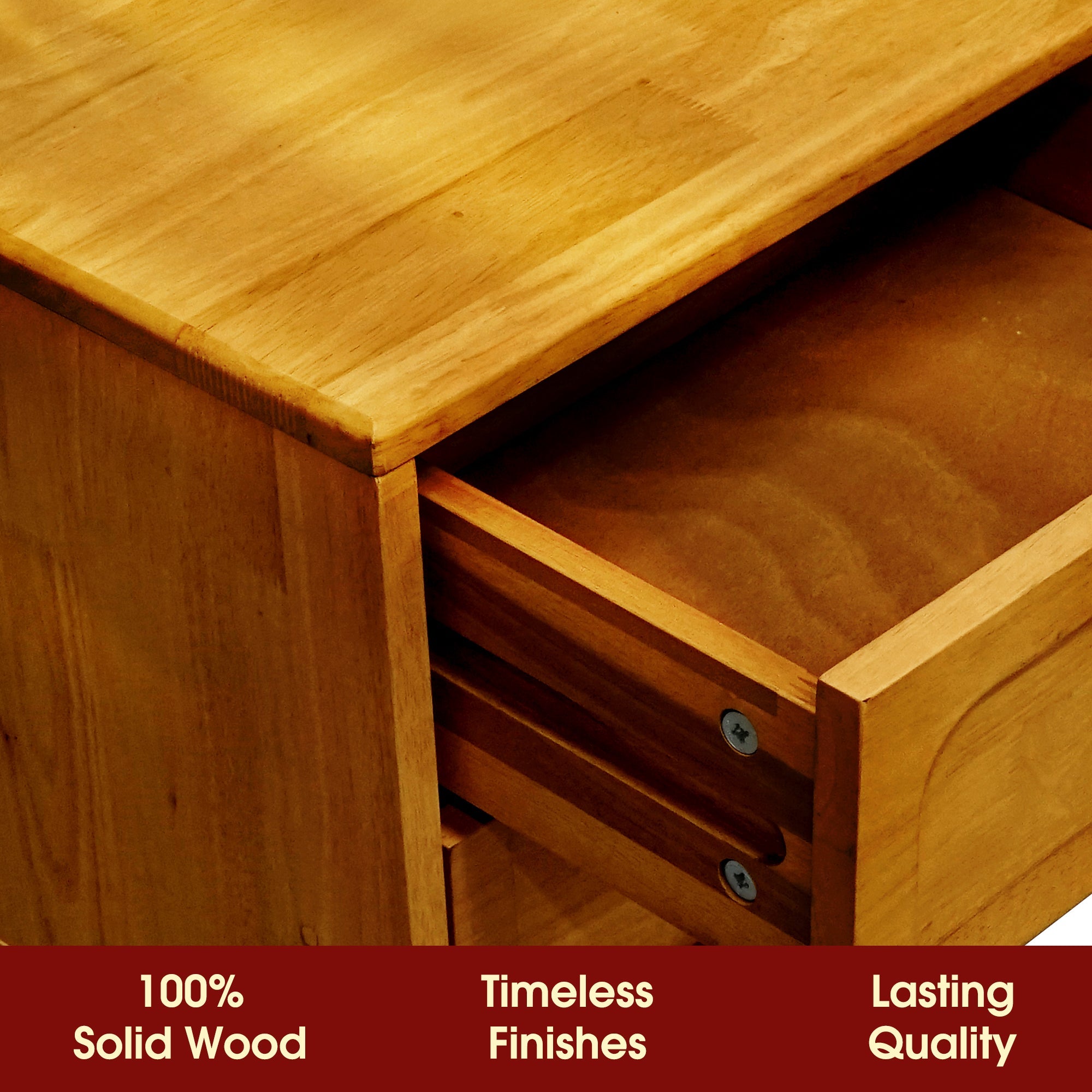 Acacia Savana Mid-Century 2 - Drawer Solid Wood Nightstand