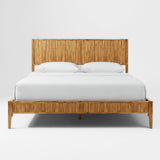 Megsu Bosk Acacia Wood Bed Frame with Headboard