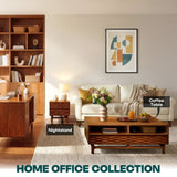 Acacia Elara 47.2” Rectangular Coffee Table with Drawers & Open Storage