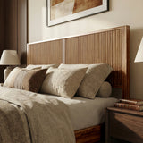 Megsu Bosk Acacia Wood Bed Frame with Headboard