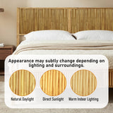 Megsu Bosk Acacia Wood Bed Frame with Headboard
