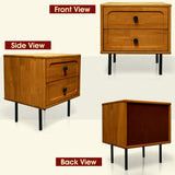 Acacia Savana Mid-Century 2 - Drawer Solid Wood Nightstand