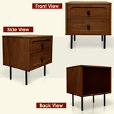 Acacia Savana Mid-Century 2 - Drawer Solid Wood Nightstand