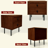 Acacia Savana Mid-Century 2 - Drawer Solid Wood Nightstand