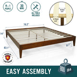 Acacia Mervyn Solid Wood Platform Bed for Timeless Comfort and Style