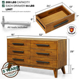 Acacia Legacy Solid Wood Dresser for Timeless Elegance and Durability