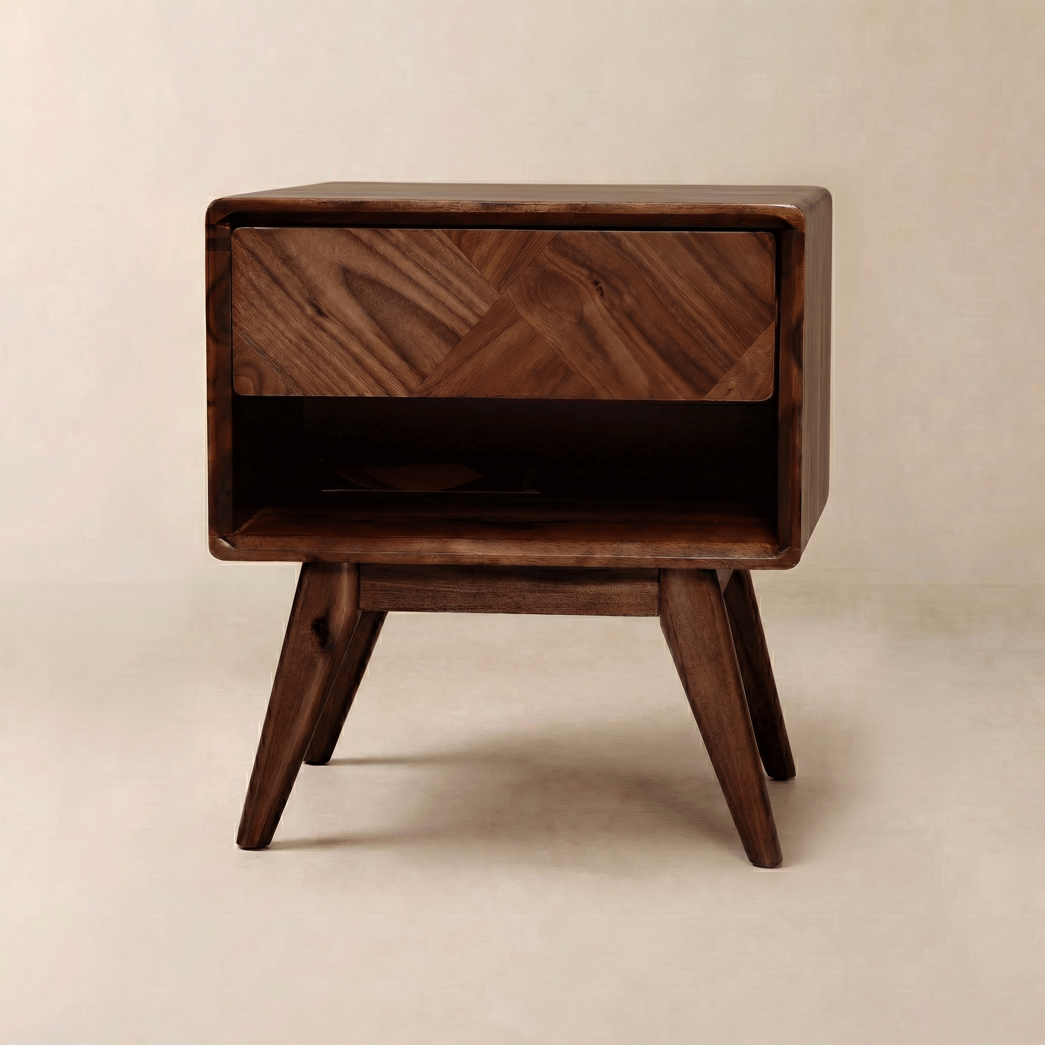WoodSpire Laden Handcrafted Solid Wood Nightstand